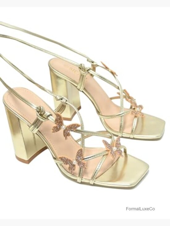 Sexy Lace Up Chunky Heels Sandals Square Open Toe Block Heels Party Prom Evening